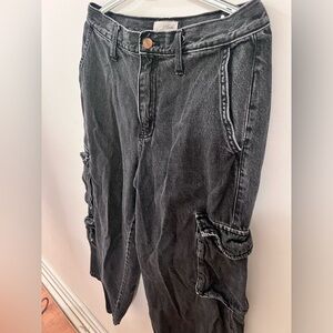 Universal Thread Black Cargo Denim Jeans 10R.